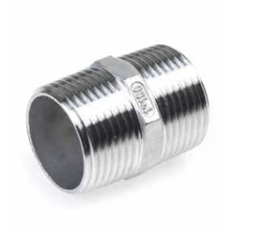 Zeskant Dubbele 6-knt nippel 1/8” (L 10,80)(K 25,00)