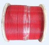 KABEL-3->5 MM-ST VERZINKT: ROOD GEPLASTIFIEERD PER M.