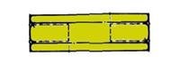 AFSTANDSTEUN-M 3X17-MSNI: BINNEN EN BUITENDRAAD, MESSING VERNIKKELD