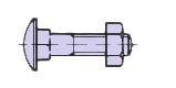DIN 603-M 8X80-STZN: SLOTBOUT MET MOER,VERZINKT