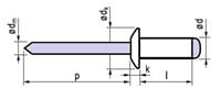 DIN 7337 A-3X12-(KLEM 7,0-9,0)-ALU/ST- BLINDNIET MET PLATTE KOP