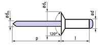 DIN 7337-4.8X10-TYPE B-ALU/ST: BLINDNIETMET VK