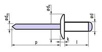 DIN 7337-4X10 K 12-ALU/ST: BLINDNIET METGROTE KOP