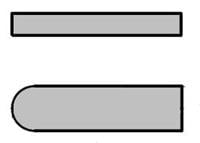 DIN 6885-6X6X25-C45,TYPE AB: VLAKKE SPIEMET RECHT+RONDE EINDEN, BLANK
