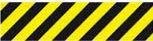 SIGNAALBAND-80MMX500M G/ZW-PVC: GEEL/ZWART