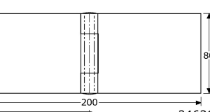 346268 - zware scharnieren met vaste RVS-304 80 x 200 x 5 mm