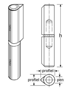 349227 - PIROSTA laspaumelles, zuurbestendig uit druppel-profiel roestvrijstaal 316 150mm 25x20mm ø13mm