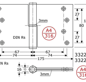 332247 -paumelles
roestvrijstaal 316 100x175x3 mm
10mm