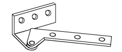 379211 - speunen, lengte 65mm, stand DIN Links roestvrijstaal 430 3mm met 2x3 (4,5mm/M5)