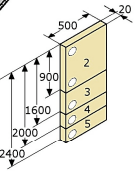 371270 - inboorpotscharnier, 100° draaiend geheel roestvrijstaal 304 verpakt per 200 en 40