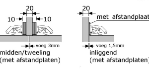 347249 - afstandplaat, wit (PA-6) dikte 2mm verpakt per 10