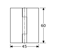 344260 - scharnieren met vaste pen en vlakke bledden roestvrijstaal 304 60 x 45 x 2 mm
4 mm