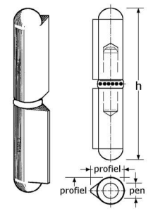 456584 - laspaumelles, BOL-model uit ALUMINIUM druppel-profiel (AlMg Si 0,5) voorzien van kogel-druklagers roestvrijstaal 304 104mm 20x16mm 10mm