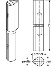 349209 - PIROSTA laspaumelles, zuurbestendig uit druppel-profiel roestvrijstaal 316 45mm 10x8 mm 5mm