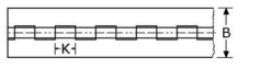 35122008 - pianoscharnieren met fijne knoop, vlak roestvrijstaal 304 RVS-304 0,8mm 25mm 1,7mm RVS-304 0,8mm 32mm