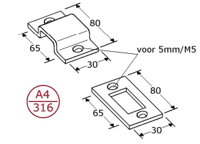 Roestvrijstaal schuiven - 506202