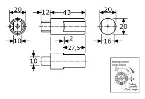 460206 - demping-speun 020mm (UDH-BMS) roestvrijstaal 304  020mm 55mm