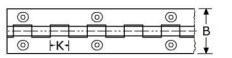35222008 - pianoscharnieren met fijne knoop, vlak roestvrijstaal 316 RVS-316 1,0mm 32mm 2mm 4,4mm 15mm 3mm