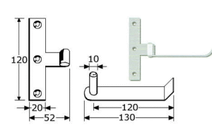 366160 - klauwduimen voor 1/2-steens = 100mm (licht) roestvrijstaal 304 120 x 20 x 3mm 10mm 17mm 10