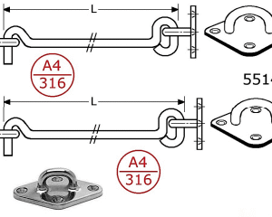 Roestvrijstaal windhaken - 551441