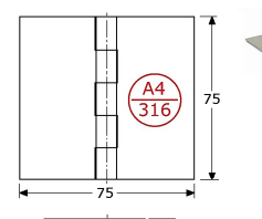 345281 - scharnieren met vaste pen en vlakke bledden roestvrijstaal 316 75 x 75 x 2,5 mm 6 mm