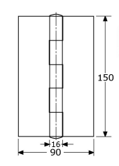 346295 - scharnieren met vaste RVS-316 150x 90 x3 mm
10 mm