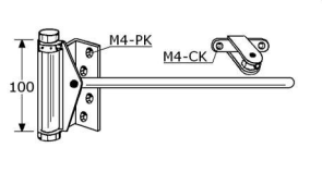 588234 - deursluiters, hoogte 100mm roestvrijstaal 304 RVS-304 ø8x215mm