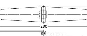 346260 - scharnieren met vaste RVS-316 pen roestvrijstaal 316 50 x 280 x 3 mm 6 mm