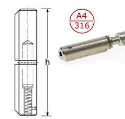 349384 - PIROSTA laspaumelles, zuurbestendig uit druppel-profiel roestvrijstaal 316 100mm 20x16mm Ø10mm