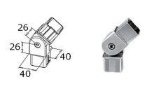389244 - scharnier voor koker #40x40mm roestvrijstaal 304 56+56=112mm