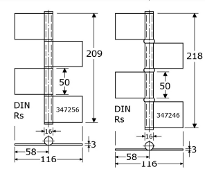 347256 - vlagfilsen, als 347255 maar stand DIN RS roestvrijstaal 316 209x116x3 mm 10mm