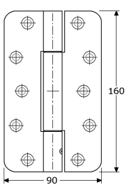 317284 -zware gelagerde scharnieren (extra zwaar) roestvrijstaal 304/1.4301 160x 90 x3 mm 10 mm