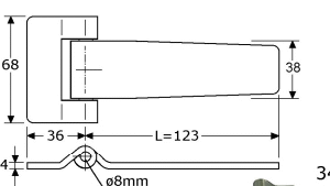 346273 - scharnieren met dwarsbled
roestvrijstaal 304 38 x159x4 mm
8 mm
16mm