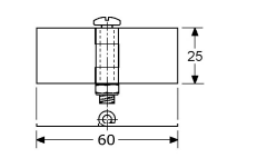 346236 - scharnieren met demontabele pen, vlakke bledden roestvrijstaal 304 25 x 60 x 2 mm
6 mm