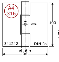 341142 - PIROSTA-scharnieren, DIN Rs roestvrijstaal 316 100x 96 x3 mm
10 mm