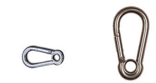 128285 - Roestvrijstaal S-haken (kwaliteitA4:RVS-316) (dikte :5mm) (totale lengte:50mm) (opening B max:7mm) (breek-belasting:kg) (verpakt per:25)