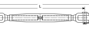 169202 -  Roestvrijstaal Staaldraadkabel (kwaliteitA2of A4:RVS-316) (bout dikte :M 5) (lengte:135-180mm) (gaffel (G) inwendig:8mm) (borgpen diam.:5mm) (breek- belastin :) (verpakt per:10)
