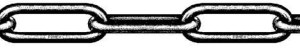 11129300 - Roestvrijstaal ketting (kwaliteitA4:RVS-316) (dikte :3mm) (uitwendige schakel:32x12) (inwendige schakel:26x 6) (nuttige belasting:80kg) (breek belasting:320 kg)(verpakt per:bos=30)