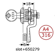 Roestvrijstaal mini driekant sloten - 650279