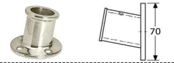 179290  -  Roestvrijstaal oogplaten (kwaliteitA4 :RVS-316) (plaat:070mm) (hoogte totaal:50-58mm)(stok/inwendig:031mm) (voor schroeven:5mm/M5) (verpakt per:10)