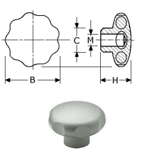 B267260  -  Roestvrijstaal knevelmoeren