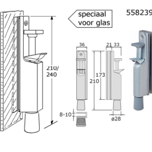 Roestvrijstaal deurvastzetters - 558239