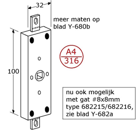 Roestvrijstaal piwax espagnoletsloten - 682203