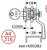 Roestvrijstaal mini driekant sloten - 650282