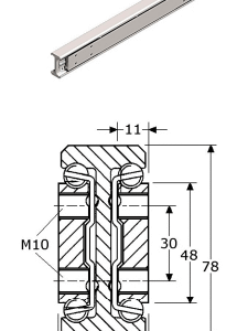Roestvrijstaal,Ladegeleiders-903687 - (Length:1200mm)-(Uittrek:1200mm)-(Breedte:36mm)-(Draagvermogen:650Kg/Pr)-(Per:1Pr)