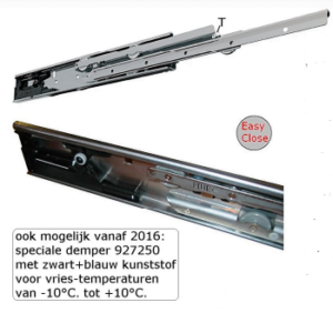 Roestvrijstaal,Ladegeleiders-927262 -(Type:ER-7@)-(Length:365mm)-(Uittrek:335mm)-(Breedte:18mm)-(Draagvermogen:60Kg/Pr 1.4509)-(Per:5Pr)