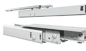 Staal wit-epoxy,Uittrekgarnituur-925383 -(Type:R-77A)-(Length:850mm)-(Uittrek:834mm)-(Breedte:132mm)-(Draagvermogen:160Kg/Stuk)-(Per:Stuk)