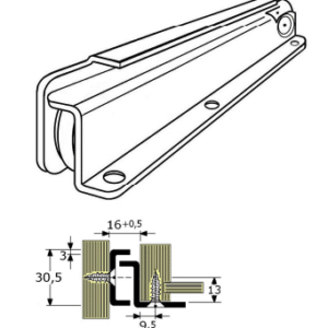 Staal verzinkt,Ladegeleiders-914066-(Type:V-206)-(Length:1000mm)-(Uittrek:834mm)-(Breedte:16mm)-(Draagvermogen:80Kg/Pr)-(Per:7Pr)
