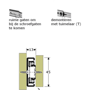 Staal verzinkt,Ladegeleiders-902456-(Type:V-50)-(Length:550mm)-(Uittrek:550mm)-(Breedte:13mm)-(Draagvermogen:43Kg/Pr)-(Per:10Pr)