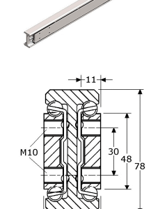 Staal verzinkt,Ladegeleiders-903189-(Length:1500cm)-(Uittrek:1500cm)-(Breedte:36mm)-(Draagvermogen:500Kg/Pr)-(Per:1Pr)